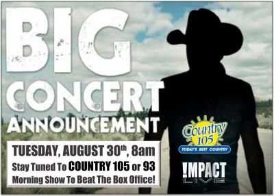 BIG COUNTRY CONCERT ANNOUNCEMENT