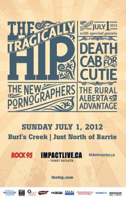 IMPACT LIVE Joins Forces w/ GOLDENVOICE (AEG LIVE) Bringing You  THE TRAGICALLY HIP CANADA DAY AT BURLÃ¢â‚¬â„¢S CREEK!