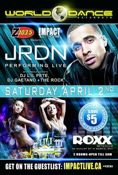JRDN Performs World Dance Live @ The Roxx!