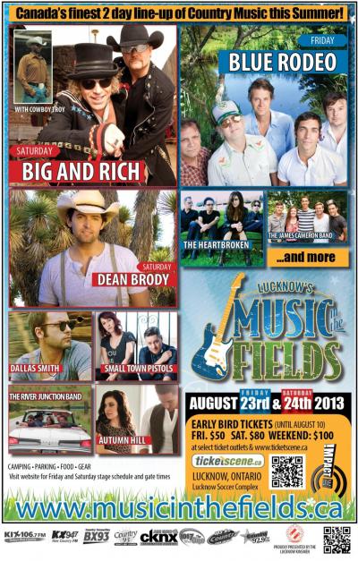 MUSIC IN THE FIELDS: BIG & RICH, BLUE RODEO+