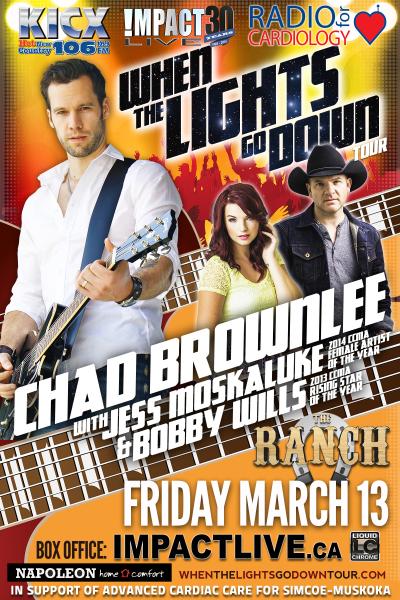 CHAD BROWNLEE's When The Lights Go Down Tour Benefit Concert!