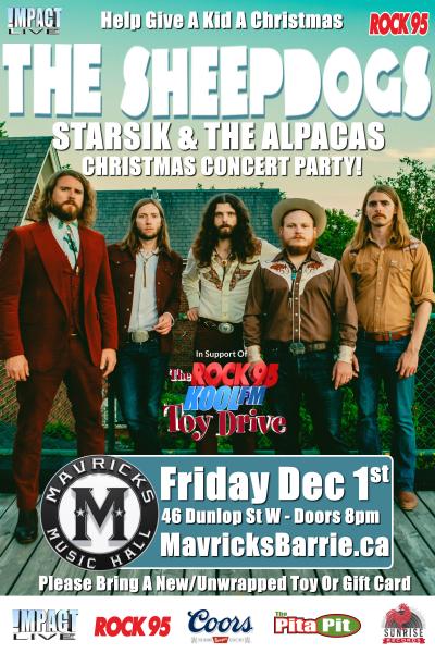 THE SHEEPDOGS Concert Party In Support Of The Rock95-Koolfm Toy Drive!
