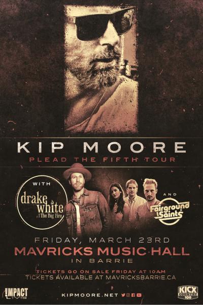 KIP MOORE Plead The Fifth Tour w/ Drake White!