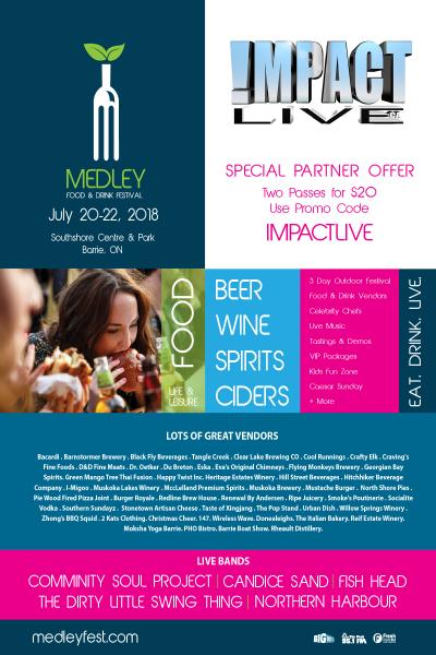 MEDLEY Food & Drink Waterfront Festival On Barrie's South Shore