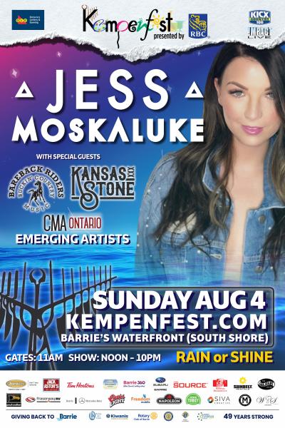JESS MOSKALUKE, Bareback Riders & Kansas Stone Live @ Kempenfest 2019
