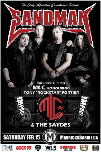 SANDMAN, The Only Metallica Sanctioned Tribute w/ MLC & The Saydes